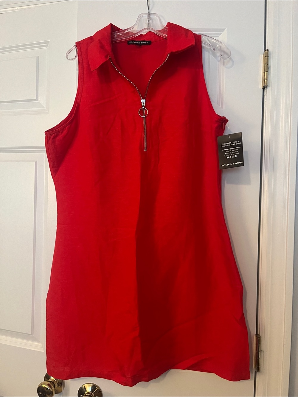 Boston Proper Bright Red Sleeveless dress